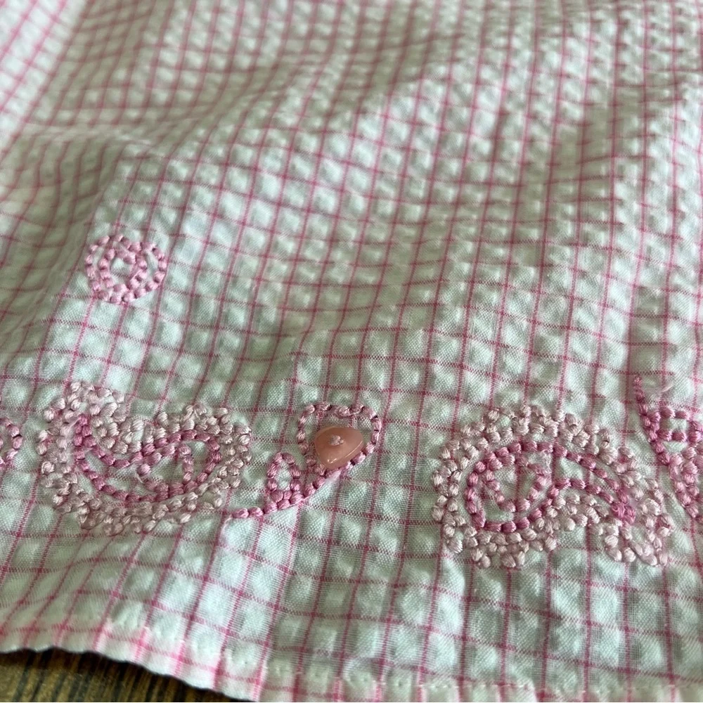 Starting Out Gingham Seersucker Ruffle Top Bloomers Toddler Size 18 Month Pink